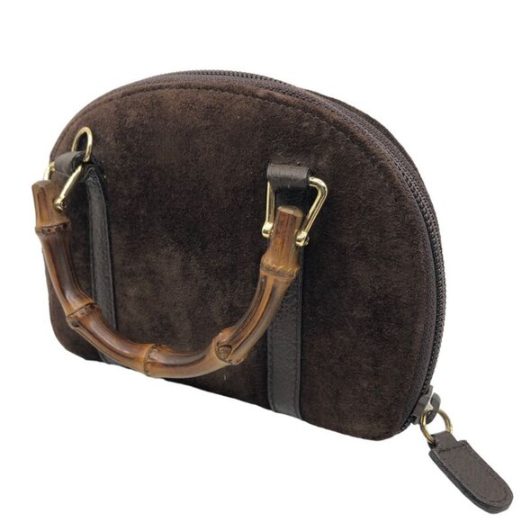 Gucci Vintage 2-Way Mini Suede Bamboo Shoulder Bag Mini Suede Bamboo - Picture 4 of 10